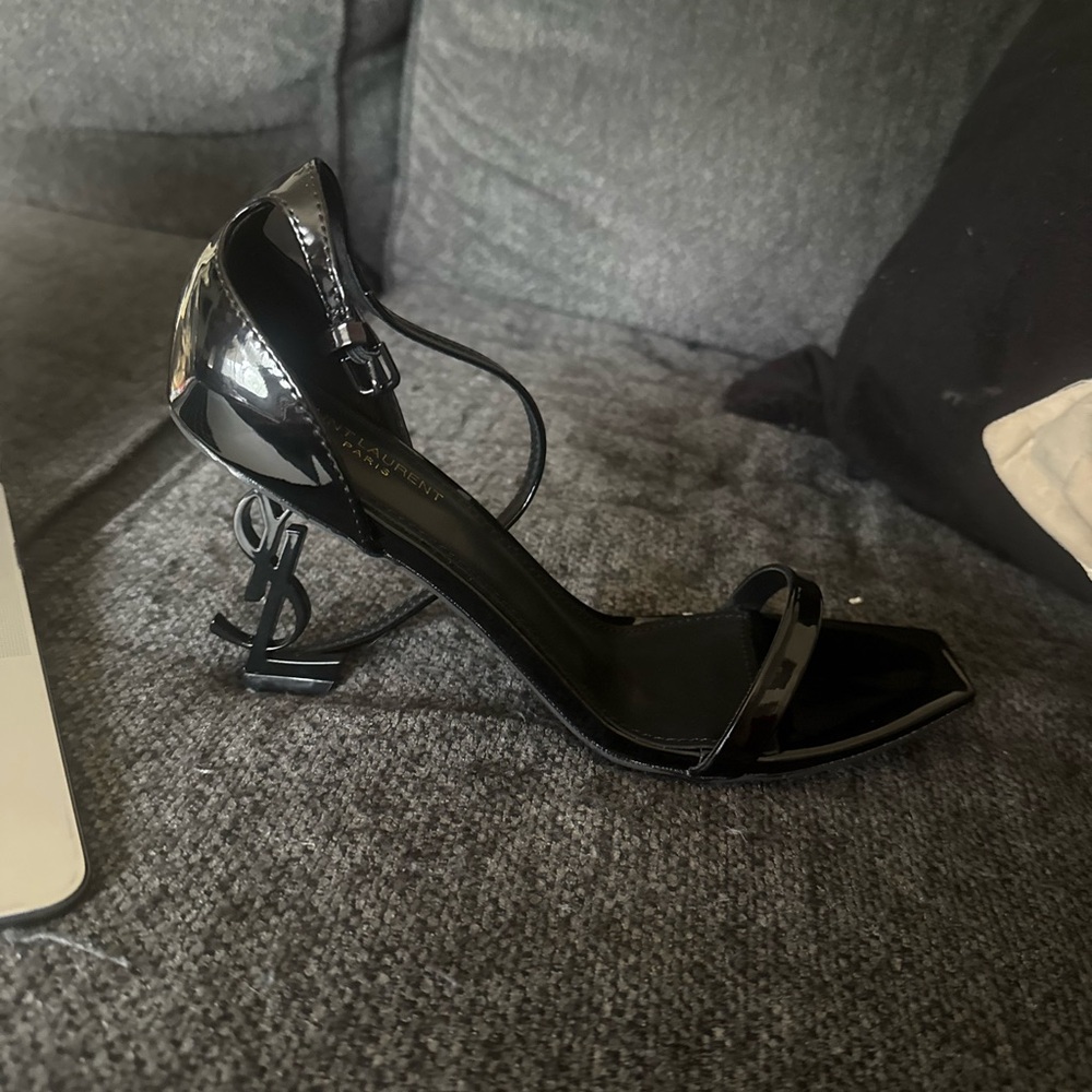 Black YSL heels